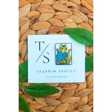 Tasarım Sentezi Rozet Metal Broş Yaka Okul Çantası Kıyafet Şapka Takı Aksesuar Van Gogh Cat Kedi Tablosu Rosette