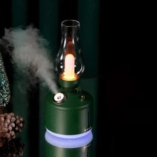 Ferro LA-0621  Gaz Lambası Görünümlü Gece Lambası 280ML Ayarlanabilir LED Işıklı Oda Kokusu Hava Nemlendirici Yeşil