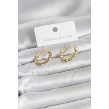 Renas Store Gold Renk Pirinç Dorika Halka Kadın Küpe