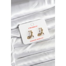 Renas Store 14K Gold Renk Kaplama Burgu Model cm Kadın Küpe