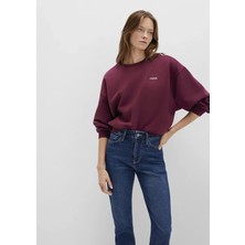 Mavi Mavi Logo Baskılı Bordo Sweatshirt 1S10490-90705