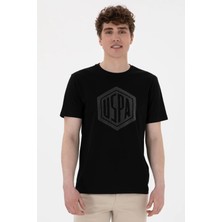 U.s. Polo Assn. Bisiklet Yaka Siyah Erkek T-Shirt Gaston