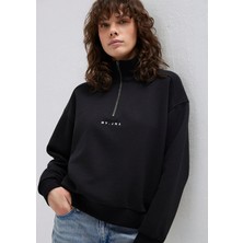Mavi Mvjns Nakışlı Yarı Fermuarlı Siyah Sweatshirt 1S10533-900
