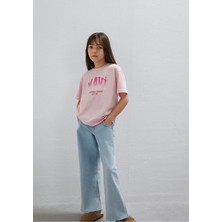 Mavi Mavi Logo Baskılı Pembe Tişört 7610386-71007