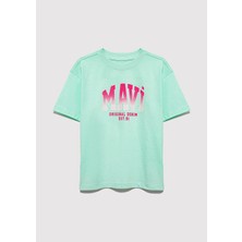 Mavi Mavi Logo Baskılı Yeşil Tişört 7610386-71643