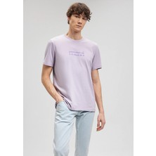 Mavi M0610943-70544 Lavender Aura Erkek Regular Mavi Baskılı T-Shirt