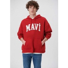 Mavi Erkek Kırmızı M067149-86417 Kapişonlu Sweatshirt