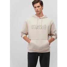 Mavi Logo Baskılı Bej Sweatshirt 0S10196-70144