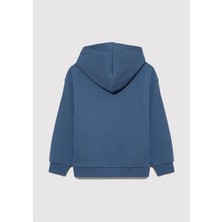 Mavi Logo Baskılı Kapüşonlu Sweatshirt 4 - 5 Yaş Erkek Çocuk Mavi Renk Truvakar Kol 6S10052-70871