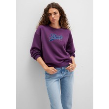 Mavi Mavi Logo Baskılı Mor Sweatshirt 1S10419-70679