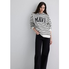 Mavi Mavi Logo Baskılı Beyaz Sweatshirt 1S10118-84603