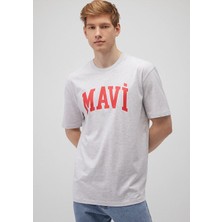 Mavi Logo Baskılı Gri Tişört 0611711-85438
