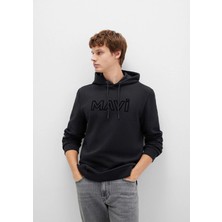 Mavi Mavi Logo Baskılı Kapüşonlu Siyah Sweatshirt 0610941-900