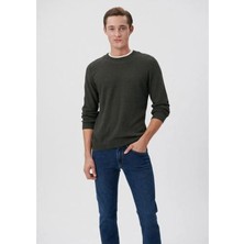 Mavi Haki Basic Kazak Uzun Kollu Bisiklet Yaka Erkek Günlük Stil 070781-34343