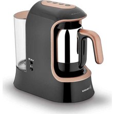 Korkmaz Kahvekolik Otomatik Kahve Makinesi 4 Fincan Kapasite Rose Gold Tasarım ile Şık