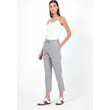Vena Kadın Alian Beli Lastikli Mavi Çizgili Summer Gabardin Pantolon