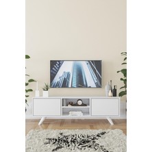 Haus Modüler Romeo TV Sehpası Beyaz Suntalam Malzeme ile Modern Tasarım 120 cm Boyut