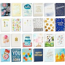Uravas Store Hallmark Tüm Etkinlik Kartları Çeşitliliği—48 Zarflı Kart (Doğum Günü, Teşekkür, Tebrikler, Sempati