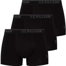 U.S.POLO 80097 ERKEK 3 LÜ LİKRALI COTON SİYAH BOXER