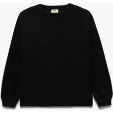 Koton Uzun Kollu Basic Sweatshirt Siyah Erkek Çocuk Cepsiz Oversize Kış Sezonu Konforlu