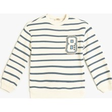 Koton Sweatshirt Uzun Kollu Bisiklet Yaka Aplike Detaylı