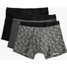 Koton Boxer Seti 3'lü Slim Fit Palmiye Baskılı Pamuk Karışımlı