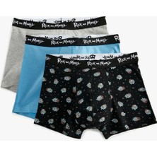 Koton Pamuklu 3'lü Lisanslı Rick And Morty Boxer Seti