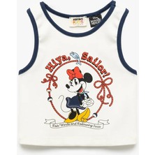 Koton Minnie Mouse Lisanslı Baskılı Kaşkorse Kolsuz Crop Atlet