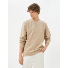 Koton 4Wam70059Mk 053 Bej Erkek Akrilik Jersey Kazak