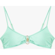 Koton Astarlı Aksesuar Detaylı Dokulu Askılı Bikini Üstü