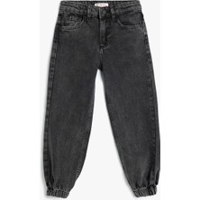 Koton Normal Bel Siyah Kadın Denim Pantolon 5WKG40090AD