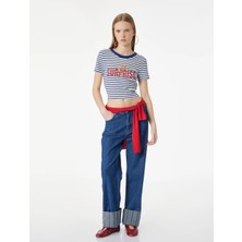 Koton Slim Fit Kısa Kollu Bisiklet Yaka Ayıcık Baskılı Tişört