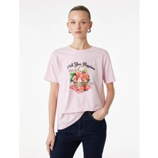 Koton Regular Fit Kısa Kollu Bisiklet Yaka Pamuklu Baskılı Tişört