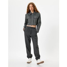 Koton Jogger Pantolon Beli Bağcıklı Cep Detaylı Kırçıllı