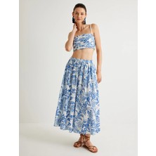 Koton x Melis Ağazat - Çiçekli Fisto Crop Büstiyer Ince Askılı Slim Fit