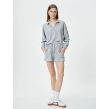 Koton Sweat Şort Beli Bağcıklı Cep Detaylı Viskon