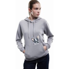 Koton Köpek Baskılı Şardonlu Kanguru Cepli Kapüşonlu Sweatshirt