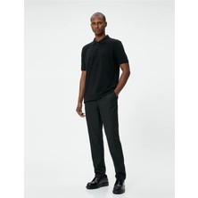 Koton Yakalı Tişört Düğmeli Slim Fit Kısa Kollu