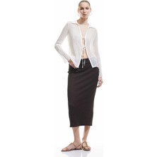 Koton Yüksek Bel Slim Fit Midi Kalem Etek