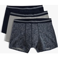 Koton 3'lü Boxer Seti Yaprak Baskılı Rahat Kesim Pamuklu