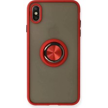 Uravas Store Newface Iphone x Kılıf Montreal Yüzüklü Silikon Kapak - Kırmızı