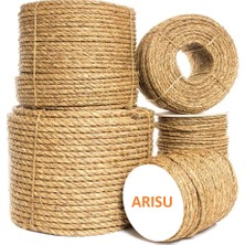 Arısu 4 mm Jüt Halat Kendir Doğal İp 10 Metre Özellikli Hasır İp Kullanım İçin Uygun