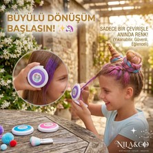 Ylvi Unicorn Geçici Saç Tebeşiri - Kolay Uygulanan Sünger Başlıklı Saç Boyası - PEMBE