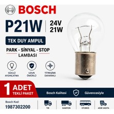 Bosch 1987302865 Park Ampul Sinyal Stop Ampulü 24V 21W P21W  Tır Kamyon Çekici Ağır Vasıta Uyumlu (1 Adet)