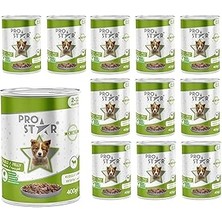 Uravas Store Prostar Yavru Köpek Kuzulu ve Jöleli Konserve Mama 400 gr x 12 Adet