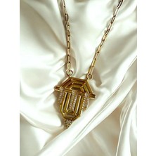 CHERIECHIC Jewels Madalyon Model Full Zirkon Taşlı Büyük Leyla Kolye