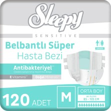 Sleepy Sensitive Antibakteriyel Süper Yetişkin Hasta Bezi Medium 30X4 120 Adet