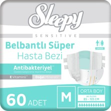 Sleepy Sensitive Antibakteriyel Süper Yetişkin Hasta Bezi Medium 30X2 60 Adet