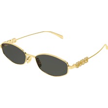 Gucci GG1802S 001 Kadın Güneş Gözlüğü Altın Renkli Metal Çerçeve ile Şık Tasarım
