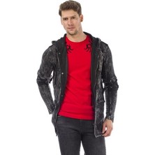 Cipo&Baxx CL257 Bağcıklı Kapşonlu Fermuarlı Erkek Sweat Ceket